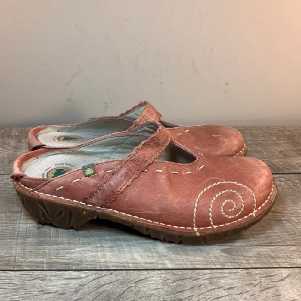 El Naturalista Yggdrasil Light Pink Leather Women's Clogs Mules Shoes Size 8.5 - Picture 2 of 9